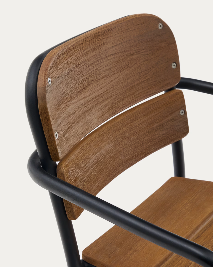 External chair algueret solid wood eucalyptus