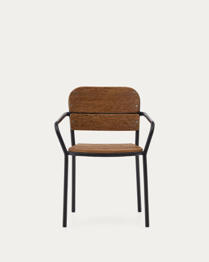 External chair algueret solid wood eucalyptus