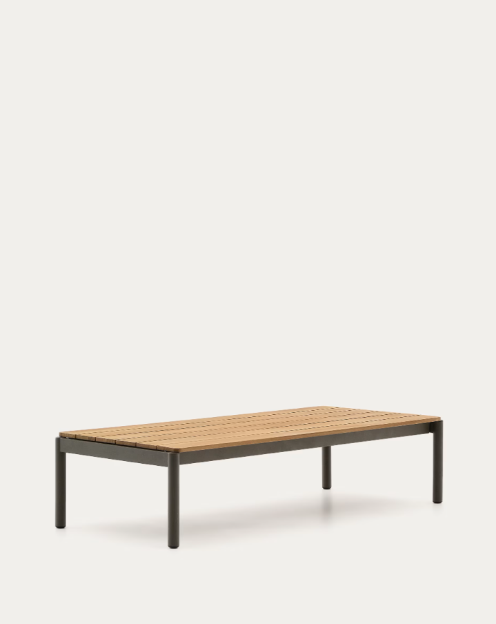 Sorells external coffee table with a dark green base