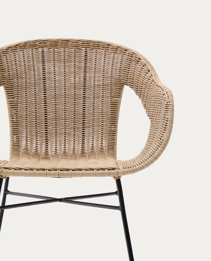 External chair Eltiera Rattan synthetic with a steel base