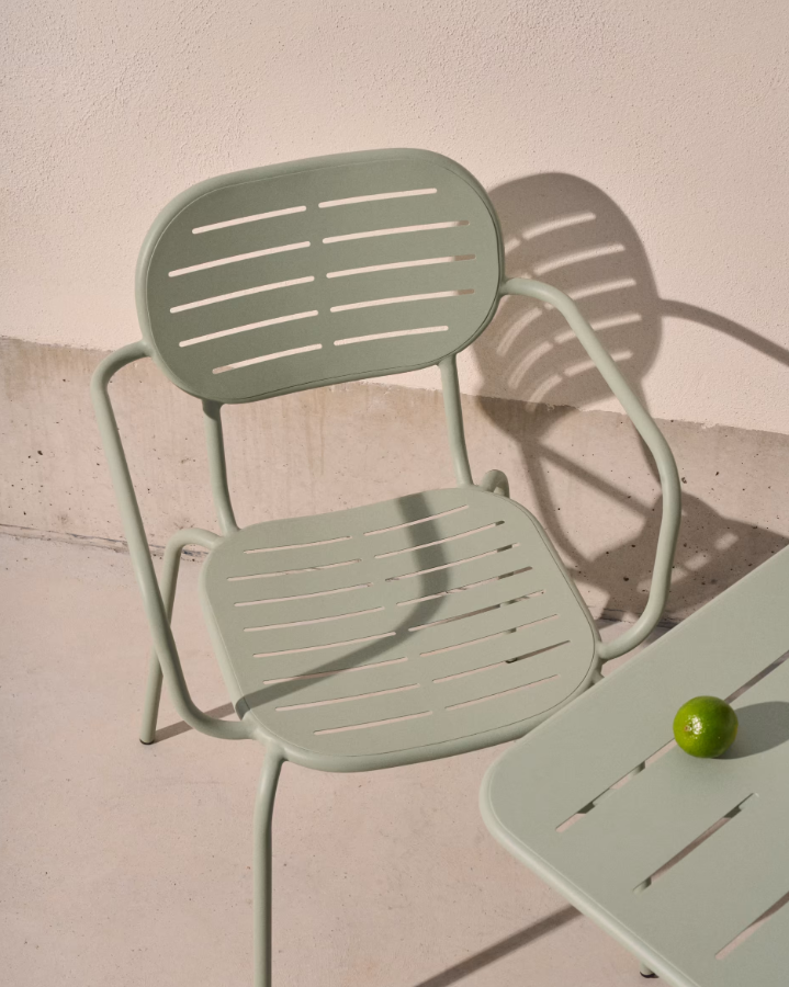 Garden chair with armrests Brai Turquoise Stal [Julia]