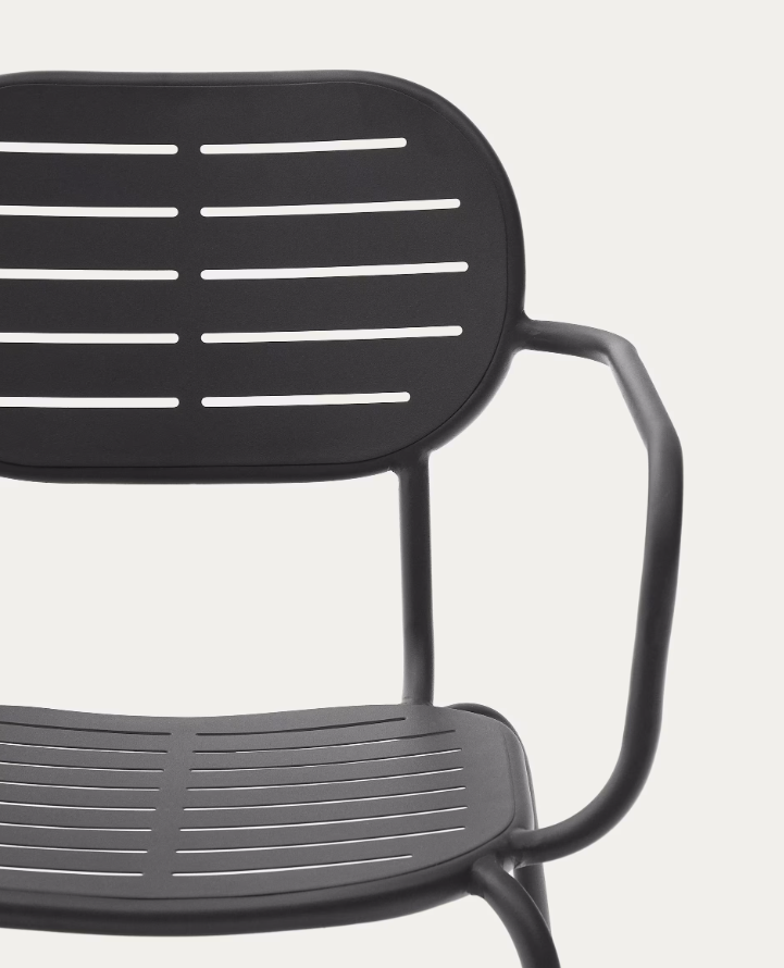 Garden chair with armrests Brai Graphite Stal [Julia]