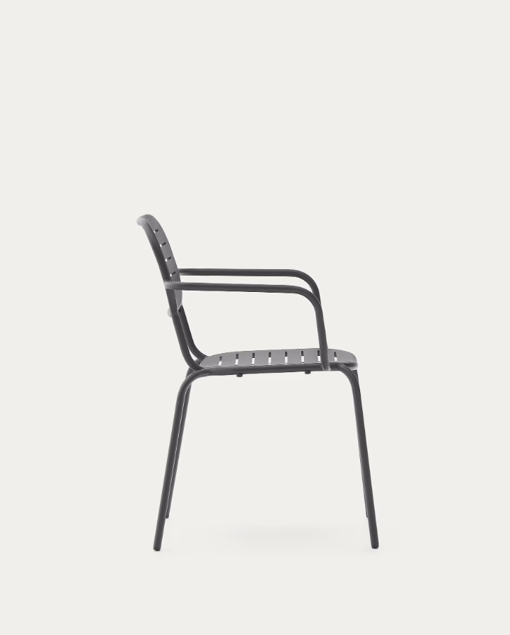 Garden chair with armrests Brai Graphite Stal [Julia]