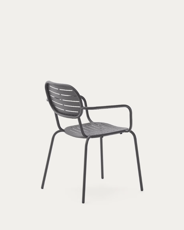 Garden chair with armrests Brai Graphite Stal [Julia]