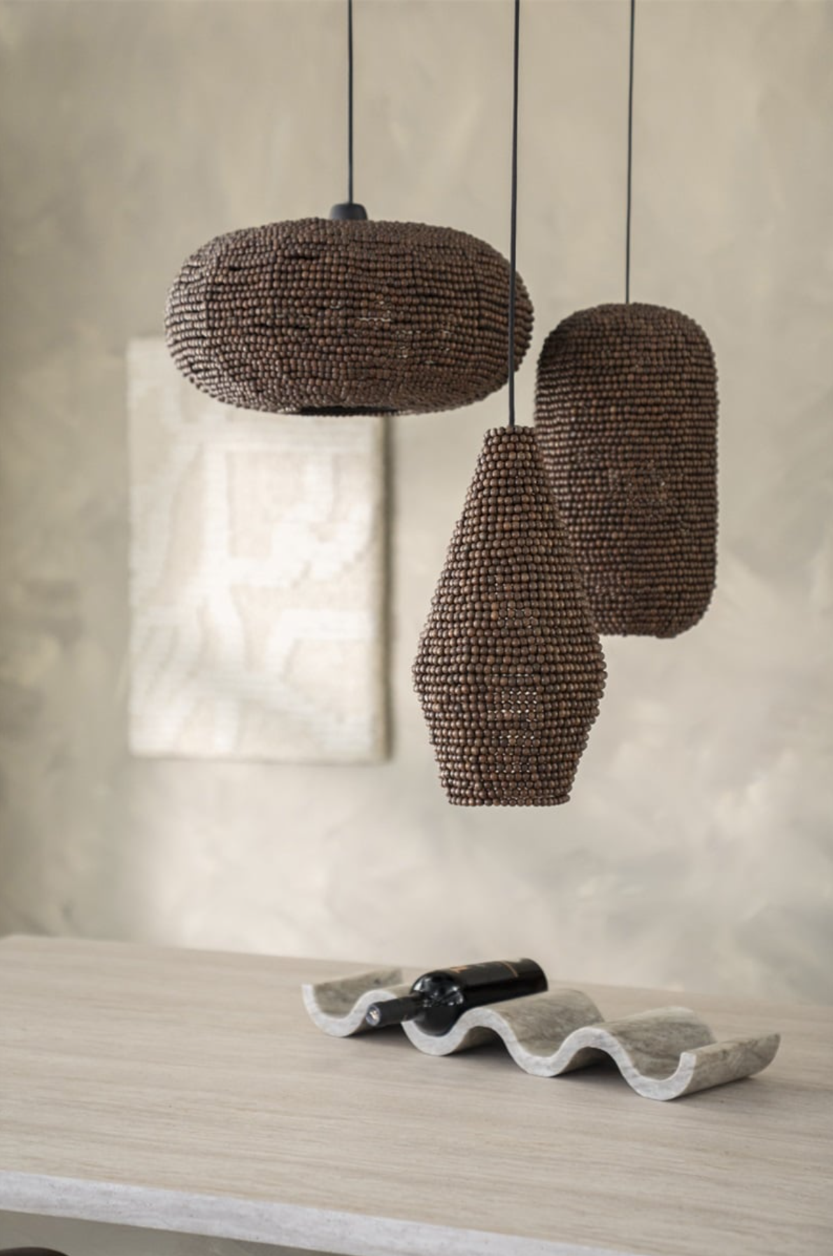 Pendelleuchte SHANGA dunkles Holz