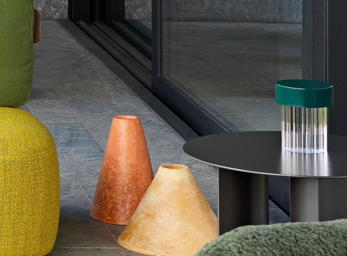 Portable Lamp LAST ORDER FLUTED Dark Green