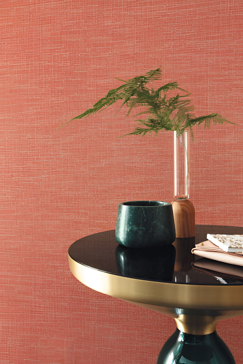 Structural wallpaper with metallic reflections DANDY UNI GALLANT - TERRACOTTA terracotta