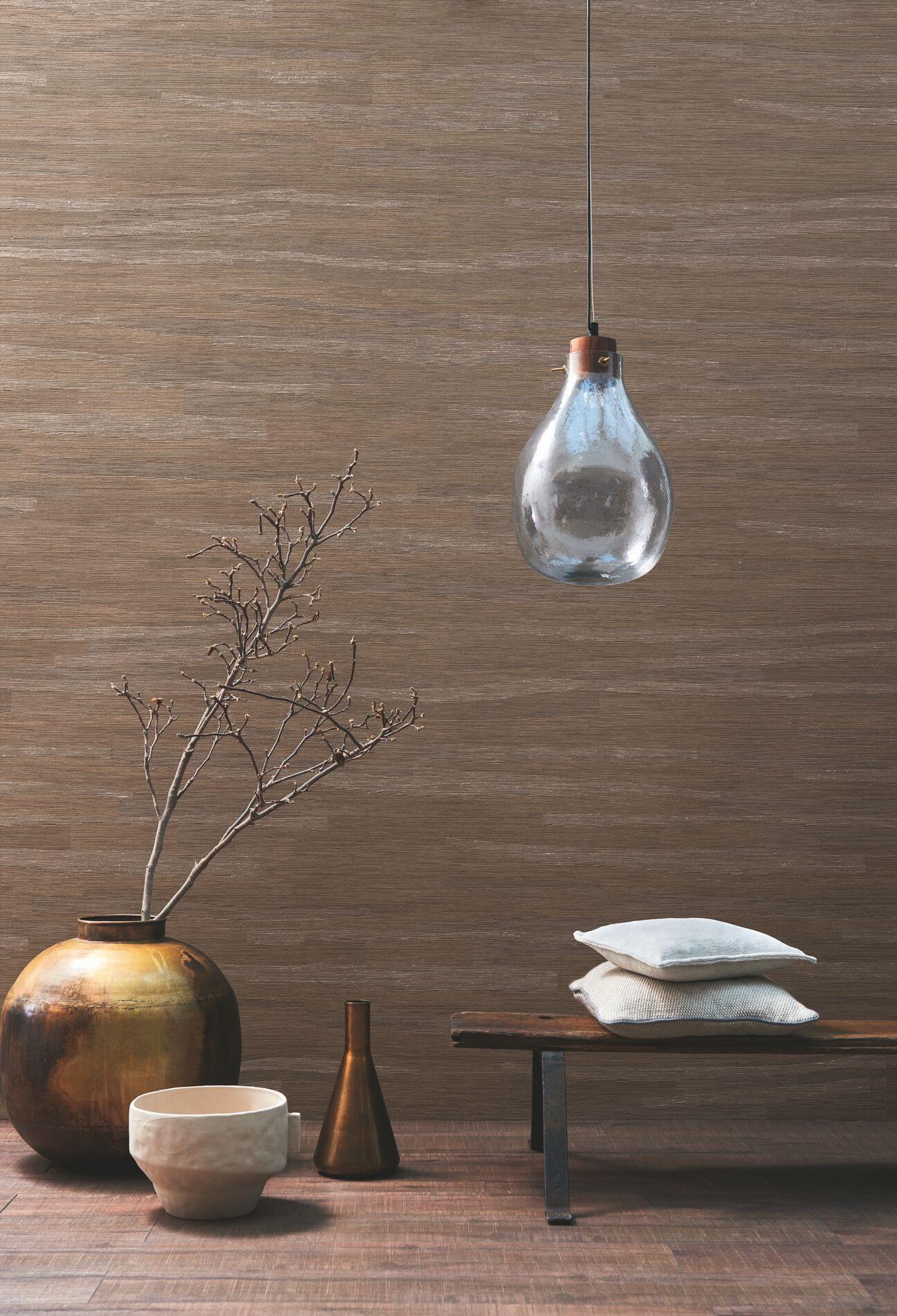 Textile wallpaper with a striped structure and jacquard weave HALANA - ANTHRACITE