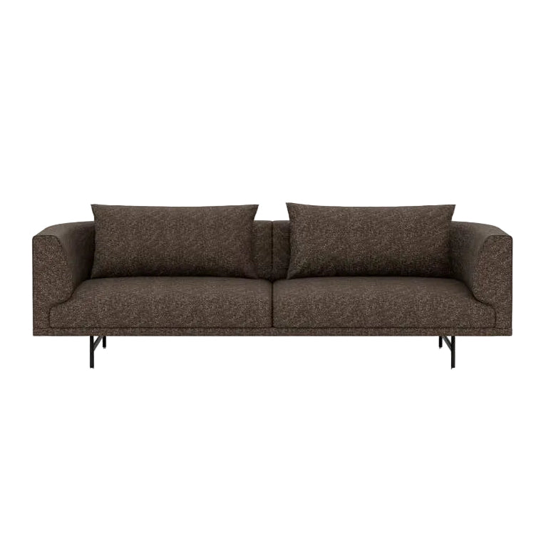 3-Seater Sofa CHIMNEY Brown Boucle with Black Base