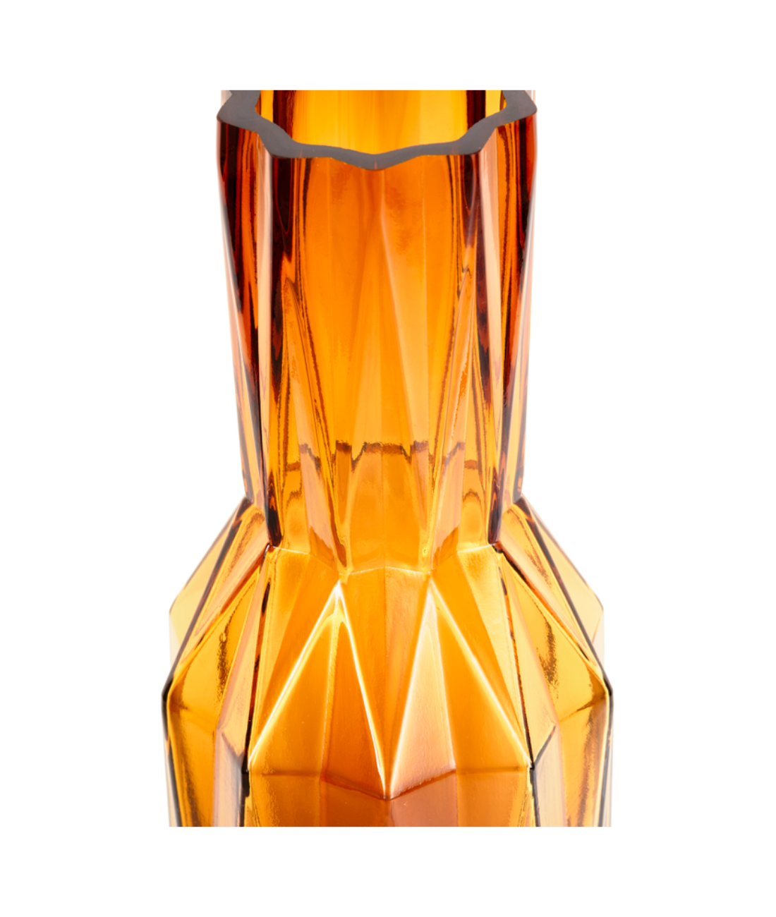 FOLDS GLASS Vase bernsteinfarben