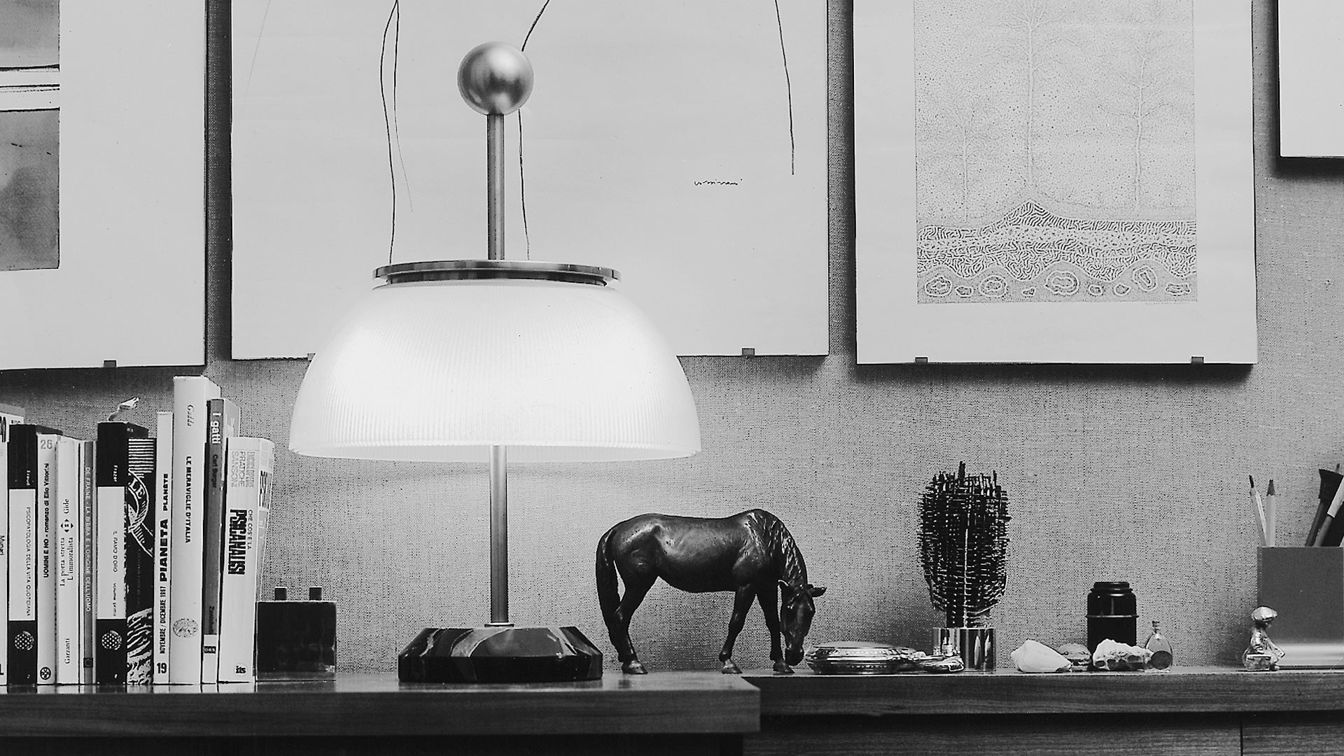 Tischlampe ALFA weiß mit Marmorsockel