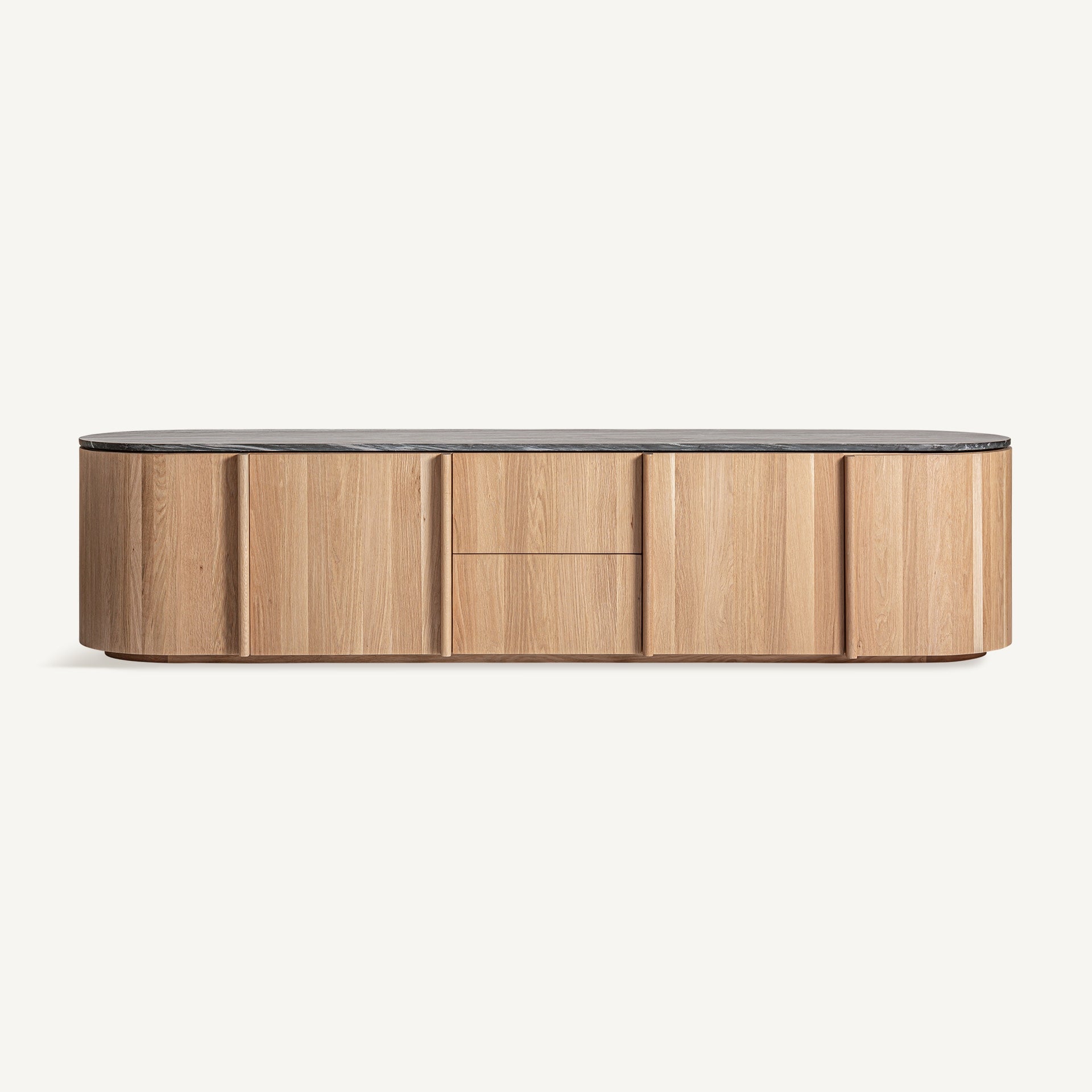 NARA Chest of Drawers in Oak Wood with Marble Top