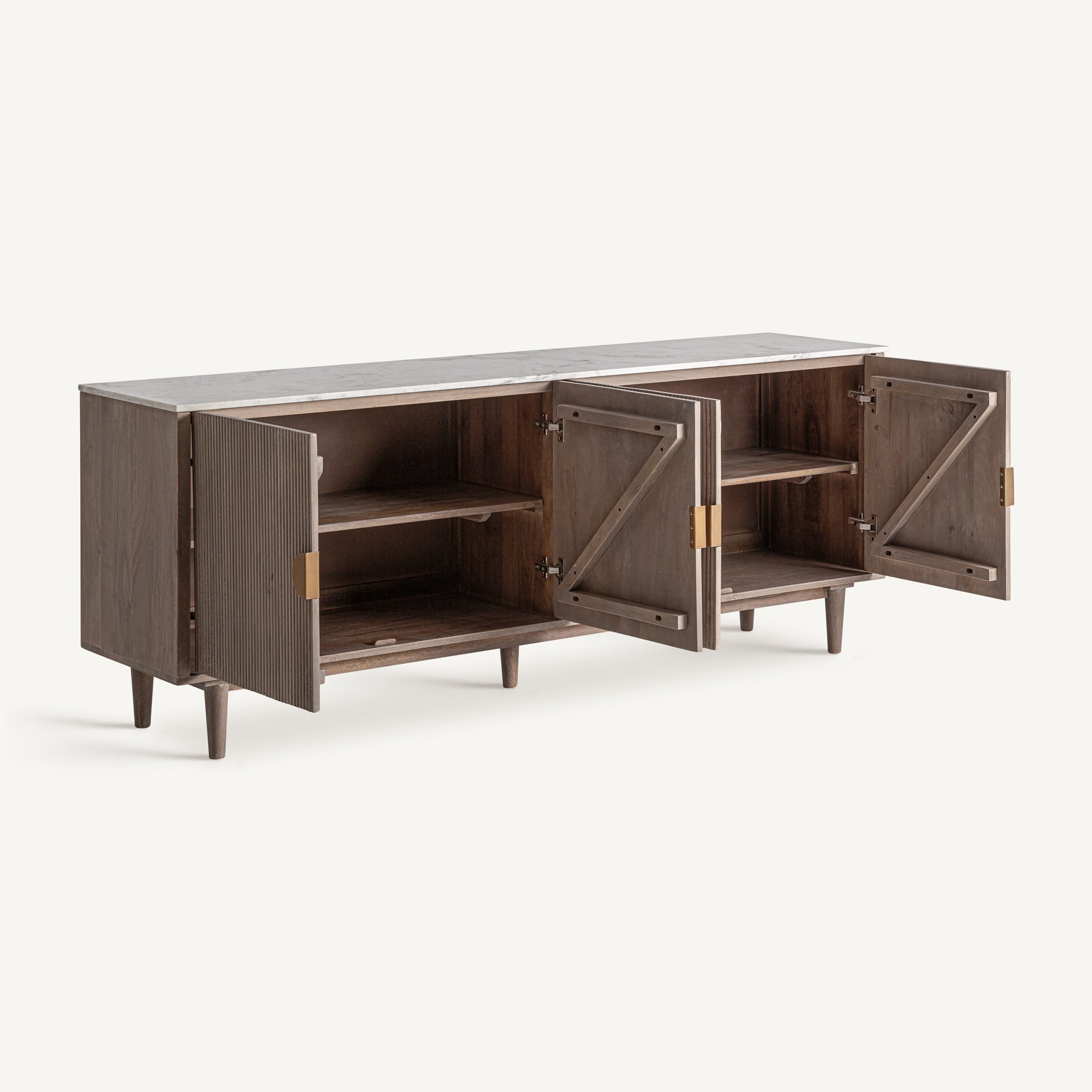 ZERF Chest of Drawers in Mango Wood with Marble Top