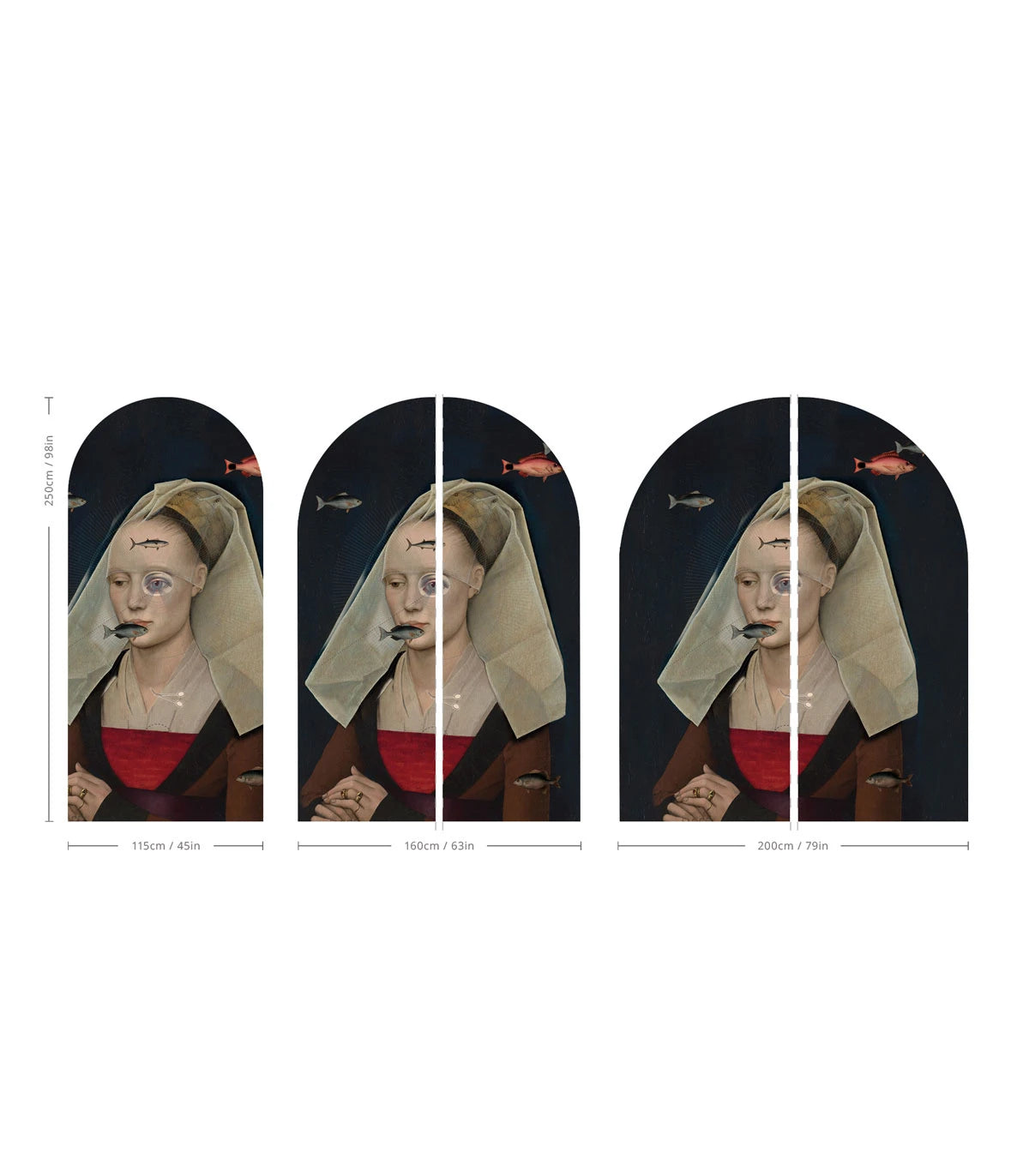 Vlies-Tapete in Bogenform NORDIC LADY marineblau