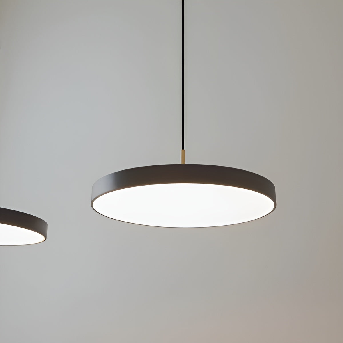 ASTERIA PLUS pendant lamp in anthracite with a gold insert