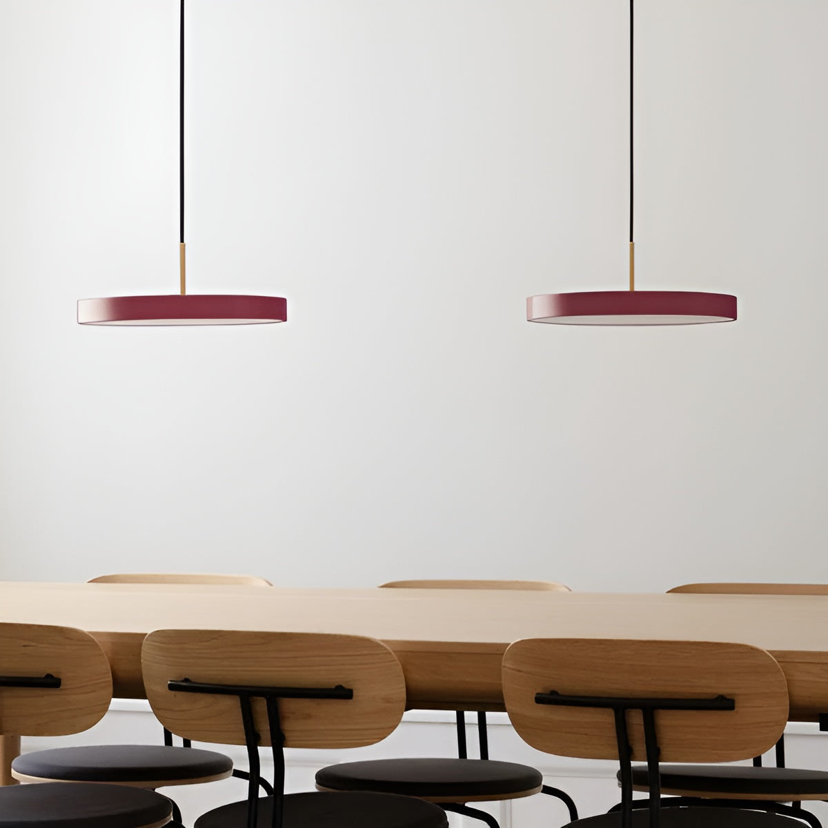 Asteria Plus Burgundy Pendant Lamp with Gold Accent