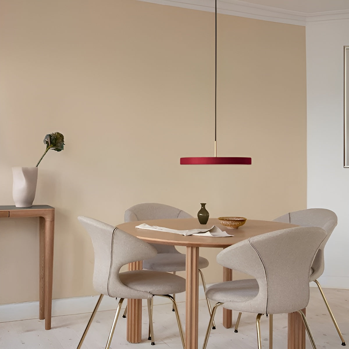 Asteria Plus Burgundy Pendant Lamp with Gold Accent