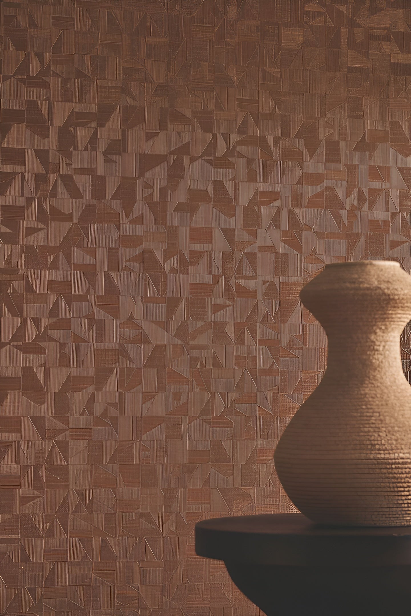 Metallic Structural Wallpaper with Mosaic Pattern TIZNIT - GRIS Gray with Gold