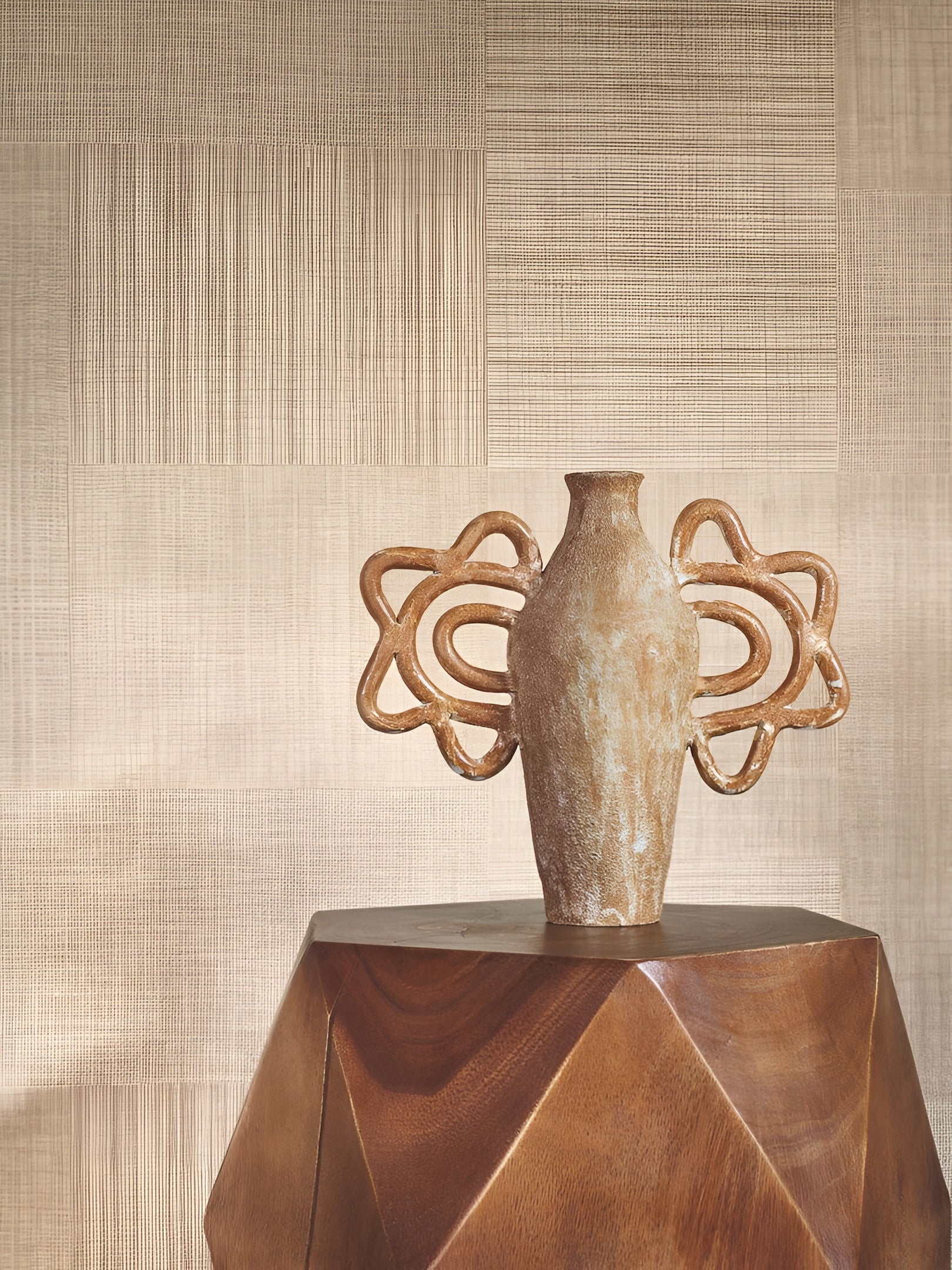 Structural vinyl wallpaper MESTIZO - PIERRE BLEUE gray-blue