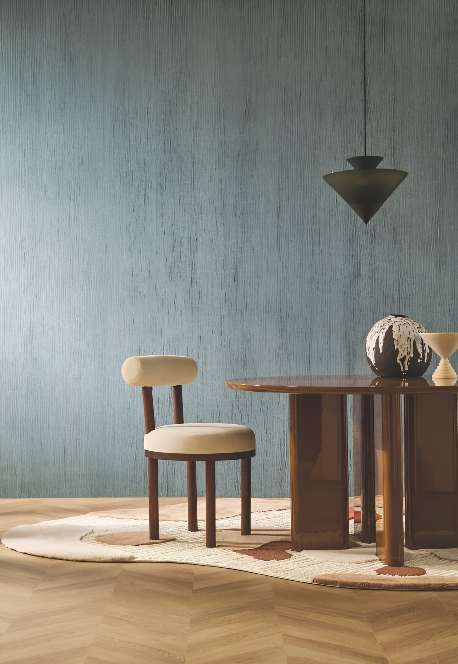 Tapeta flizelinowa tekstylna strukturalna LINON - PIERRE BLEUE blau