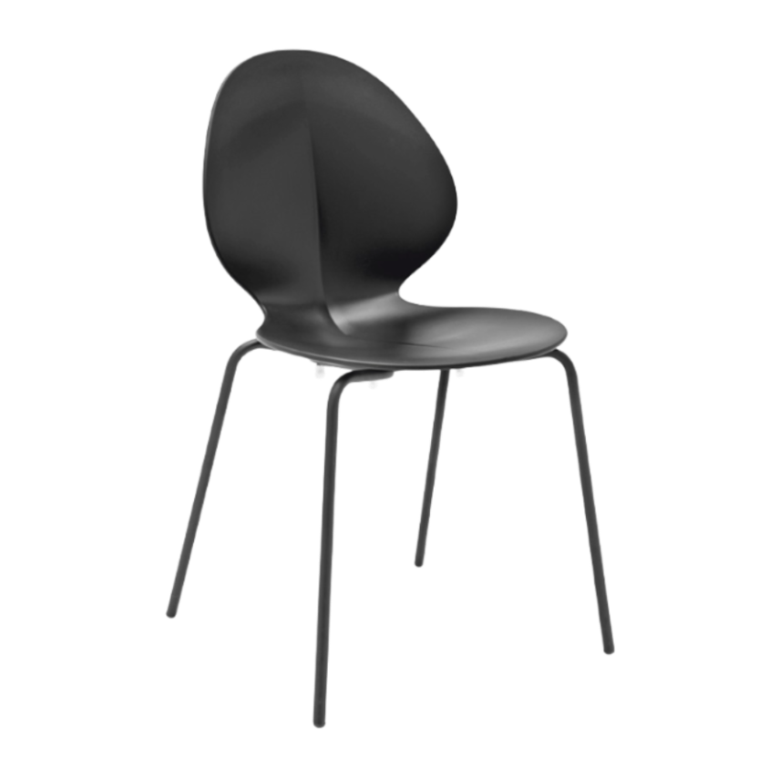 BASIL Chair with Gray Seat and Gray Metal Base