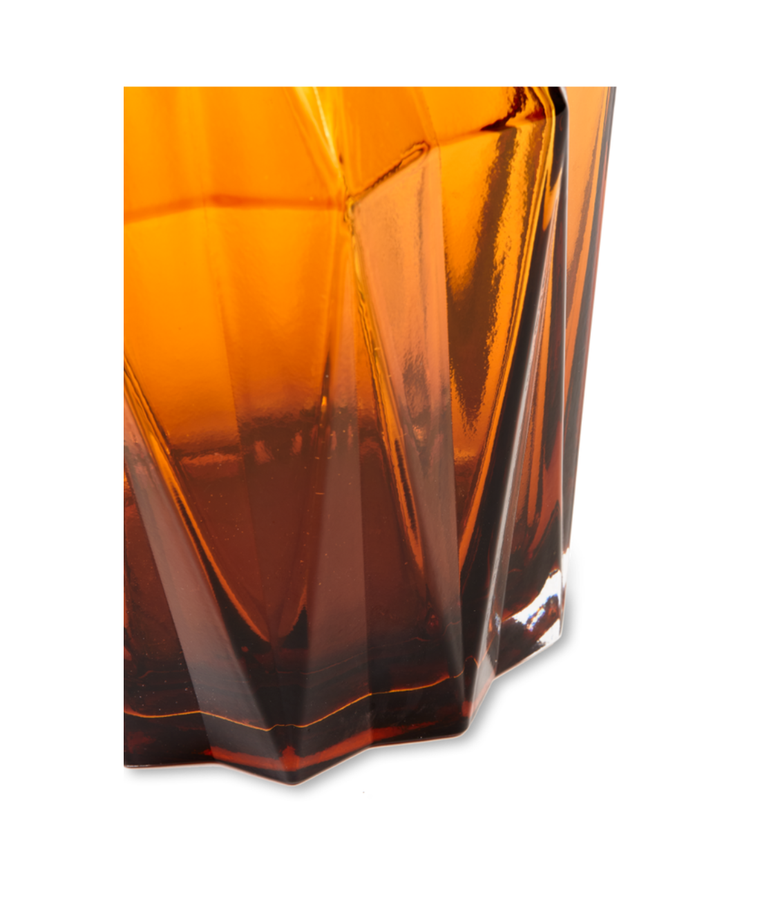 FOLDS GLASS Vase bernsteinfarben