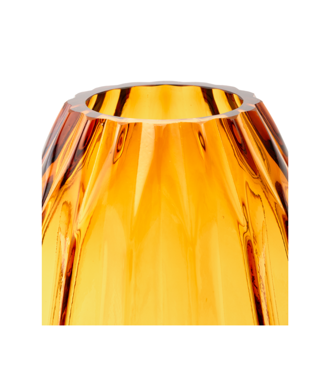 FOLDS GLASS Vase bernsteinfarben