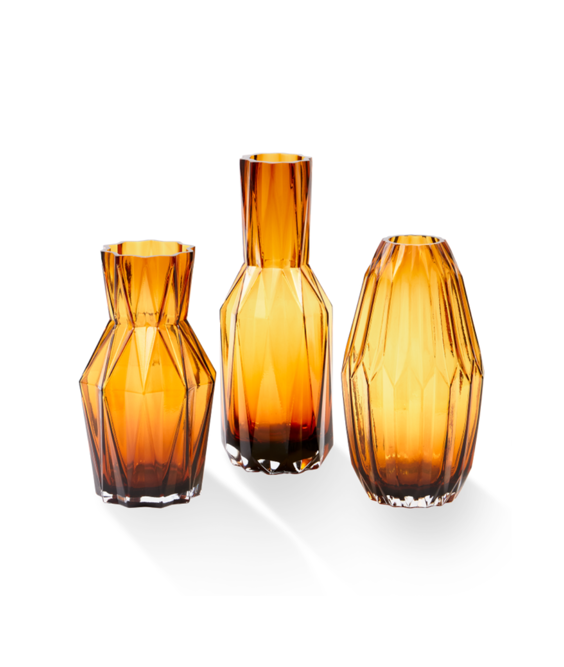 FOLDS GLASS Vase bernsteinfarben