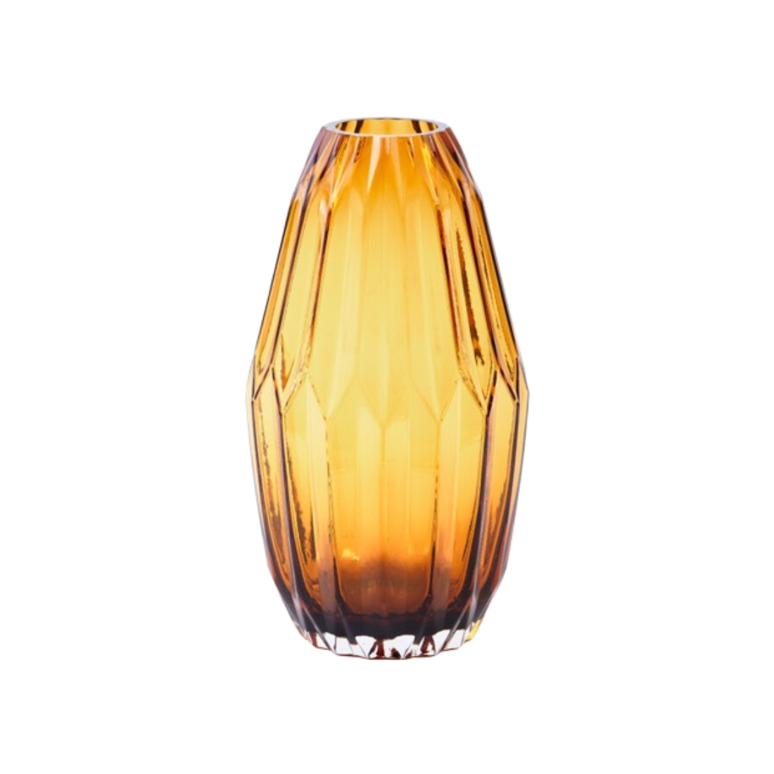 FOLDS GLASS Vase bernsteinfarben
