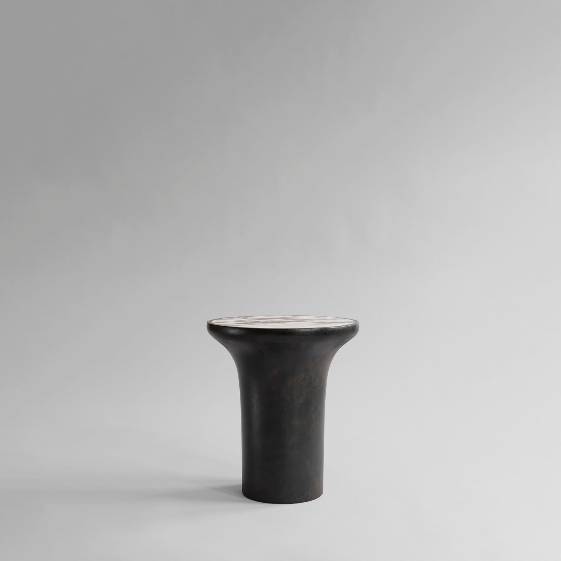 Side table Trumpet concrete/coffee marble [Klaudia]