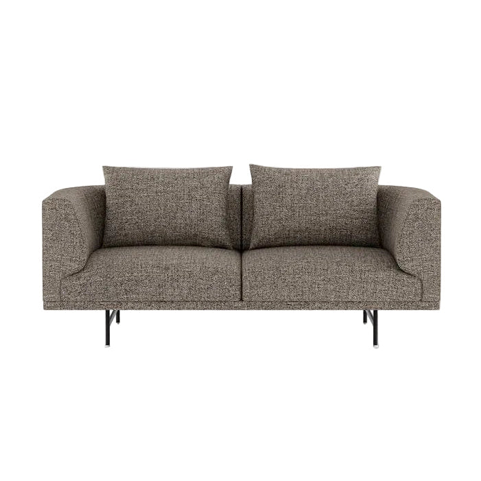 2-Seater Sofa CHIMNEY Brown Boucle with Black Base