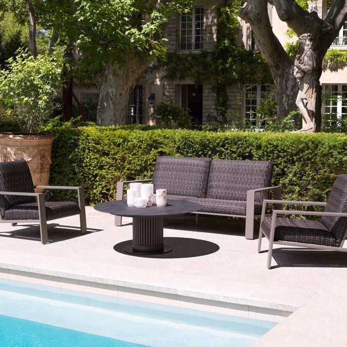 BELLE VUE Gray Rattan Outdoor Armchair
