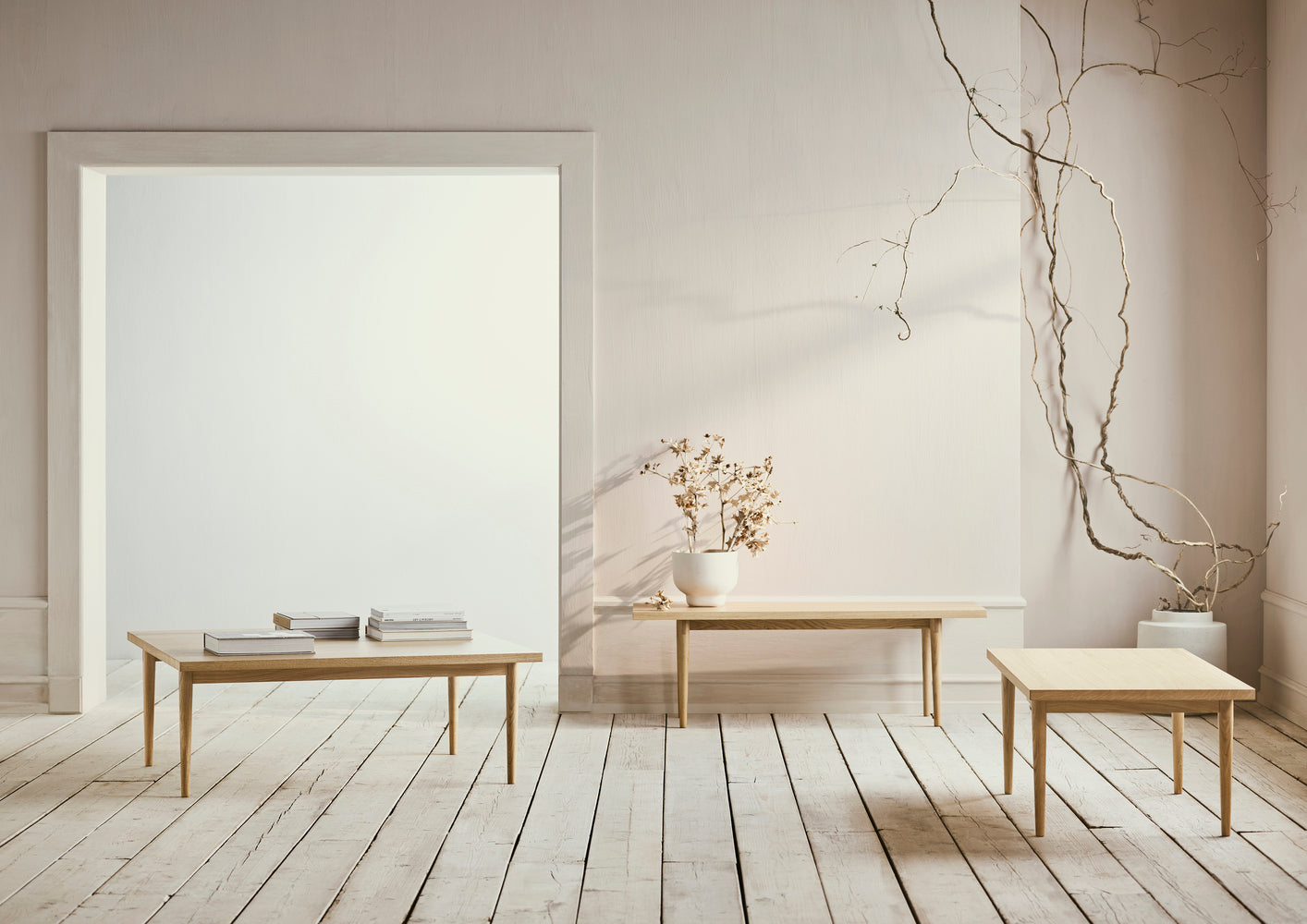 Berlin coffee table, bleached oak veneer