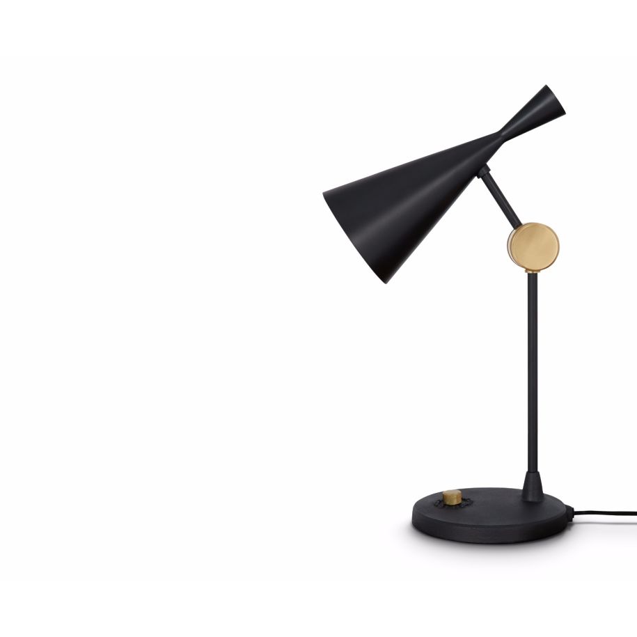 Beat black with copper table lamp