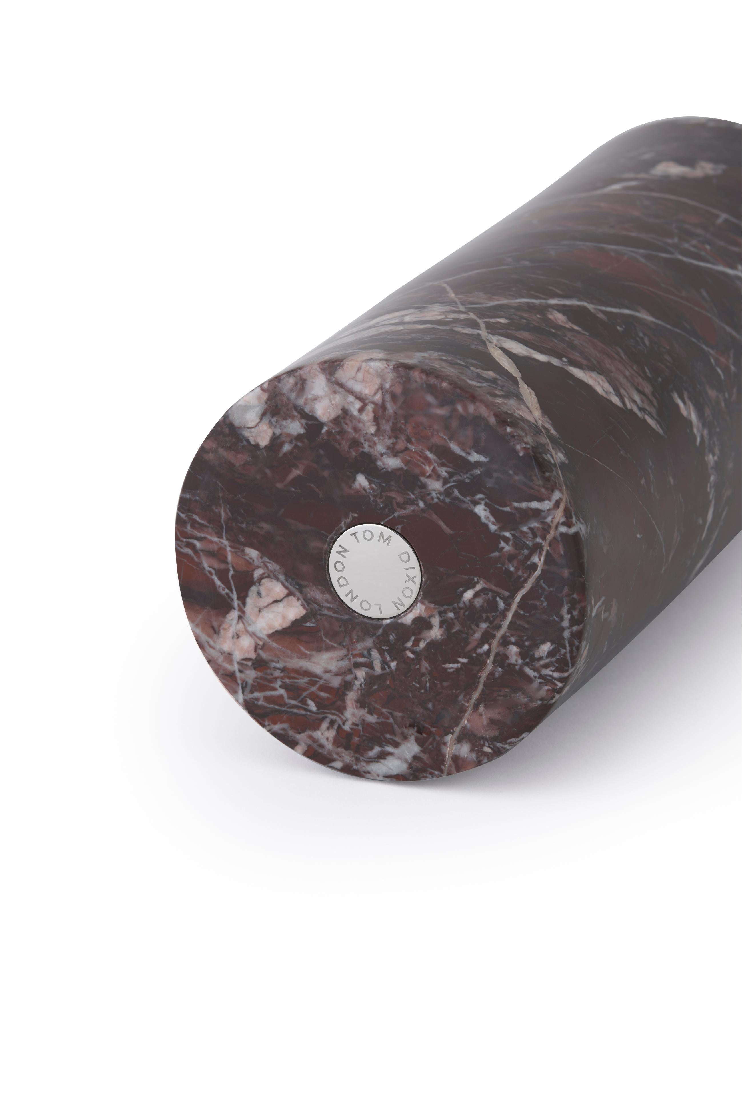 Boulder Vase in Burgundy Marble with Flamingo Design