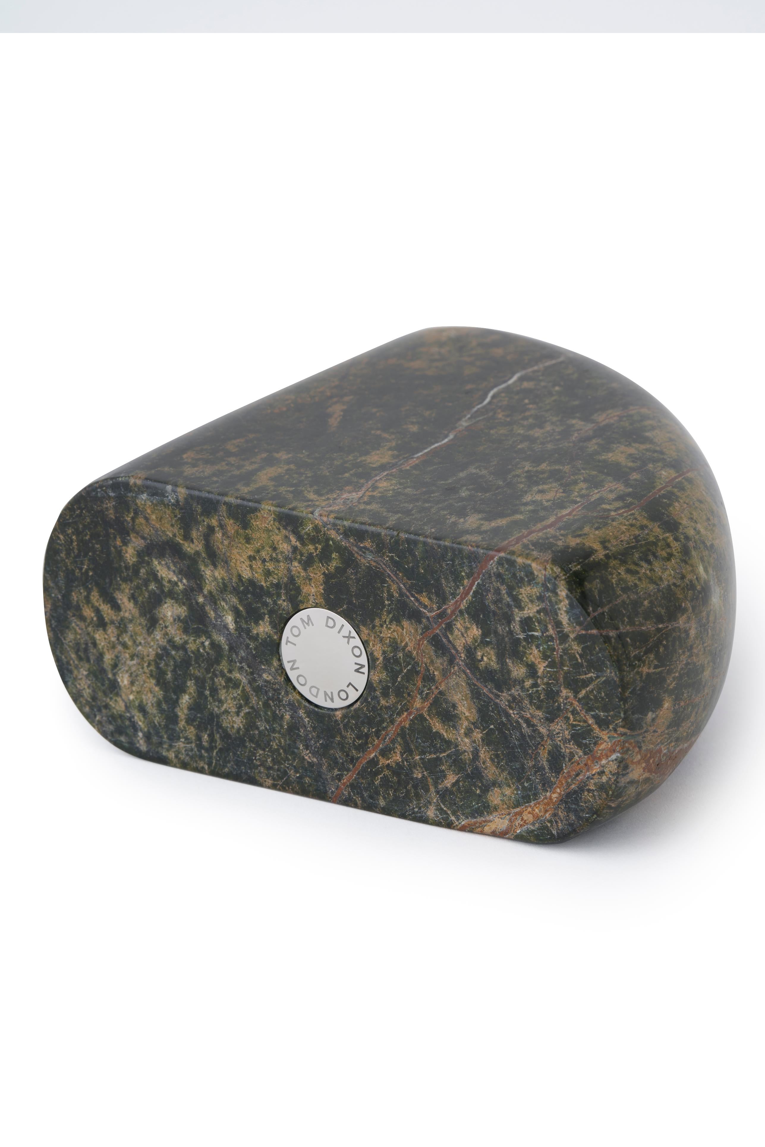 BOULDER Vase in Forest Green Marble