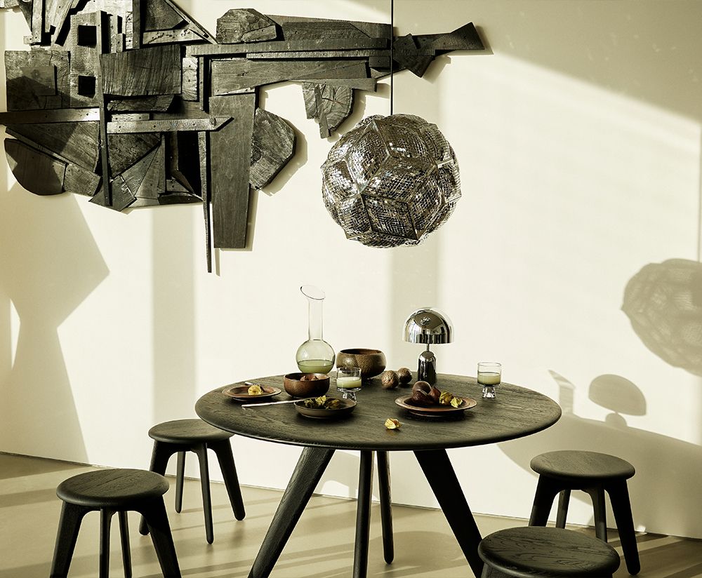 Slab stool black oak wood