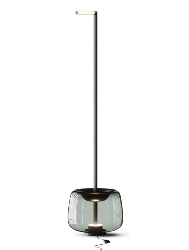 Double -shiny glass floor lamp