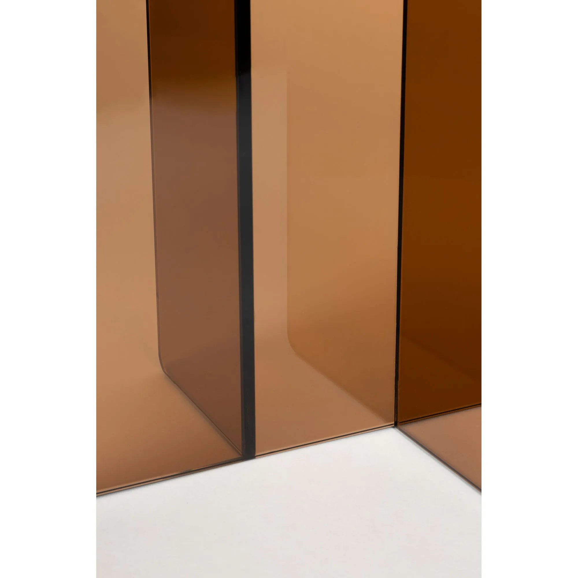 LINEA Side Table with Brown Glass