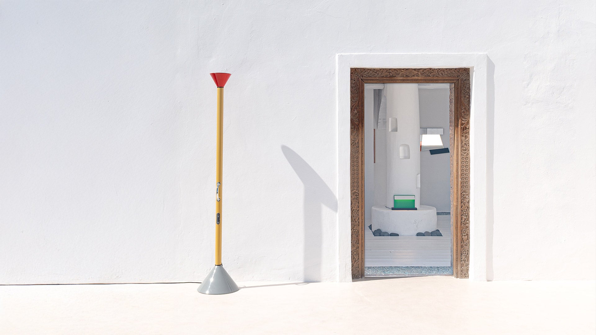 CALLIMACO Floor Lamp yellow with red and gray