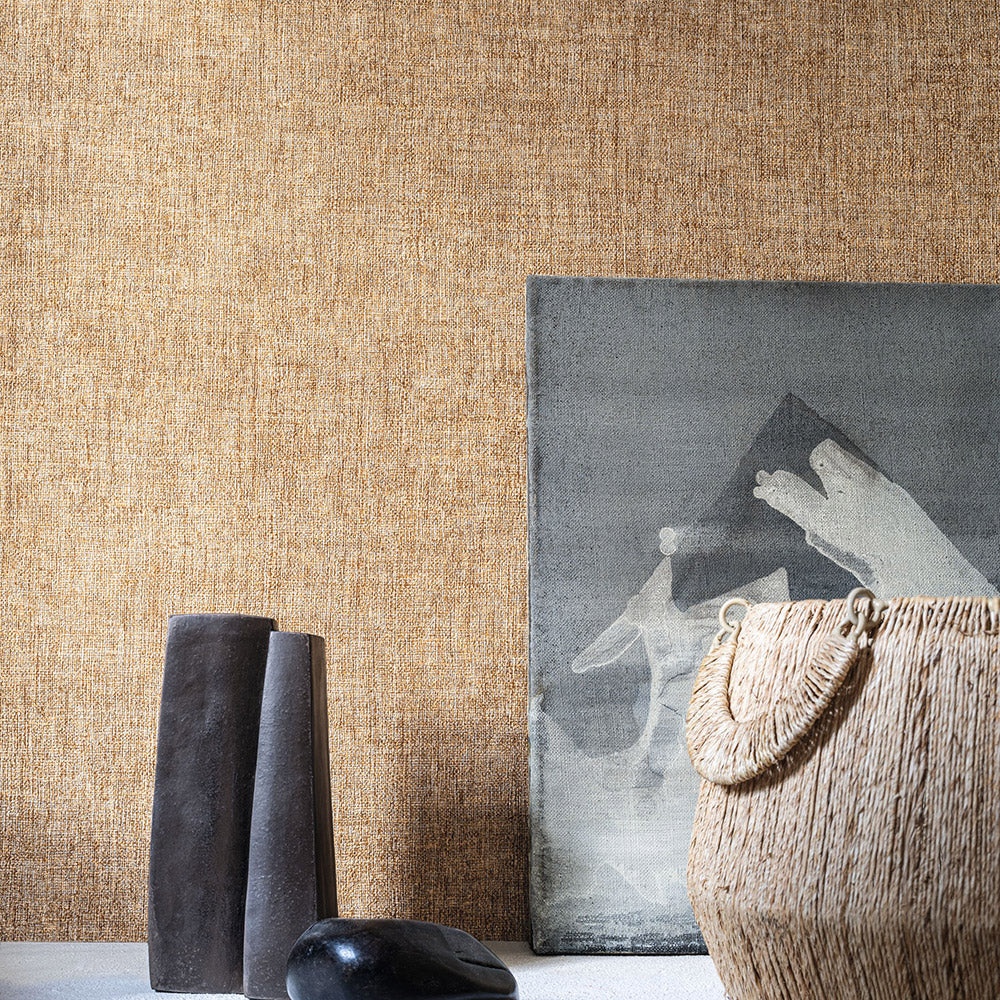 Structural wallpaper resembling canvas DIOLA - TOPAZE turquoise