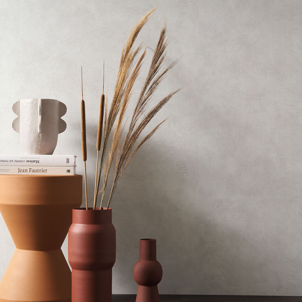 Structural wallpaper imitating canvas ARGILE - SABLE dark sandy