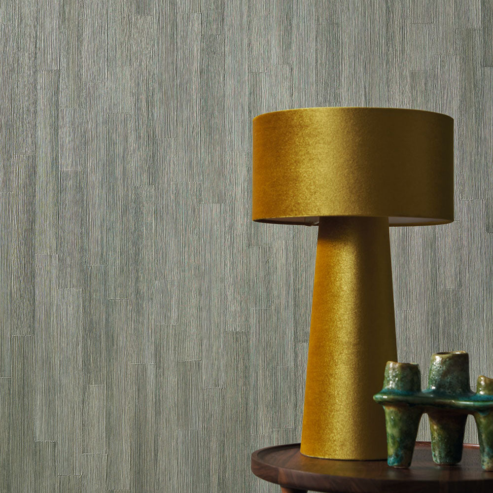 Structural wallpaper imitating wooden boards SAPELLI - AMBRE golden brown