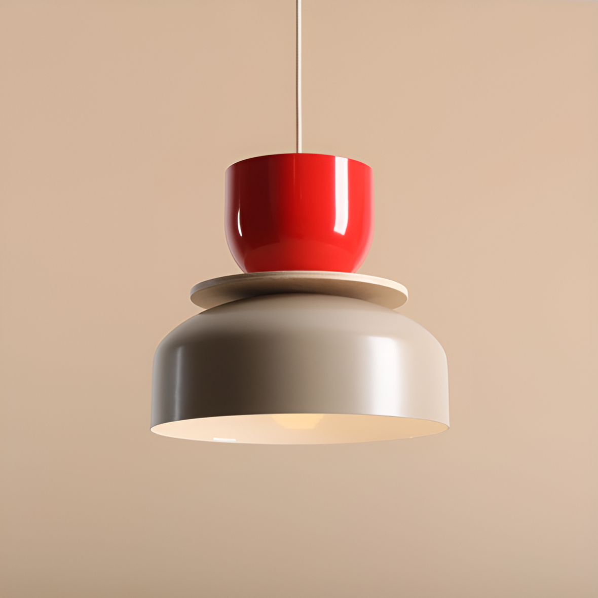 UTO Hängelampe rot mit beige