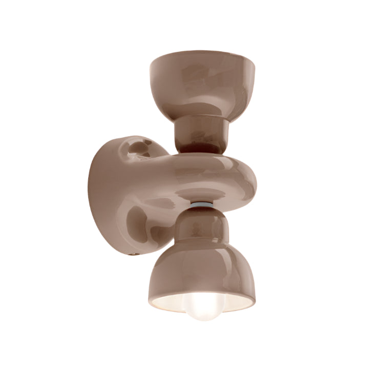 2-point ceramic wall lamp beige beige mocca