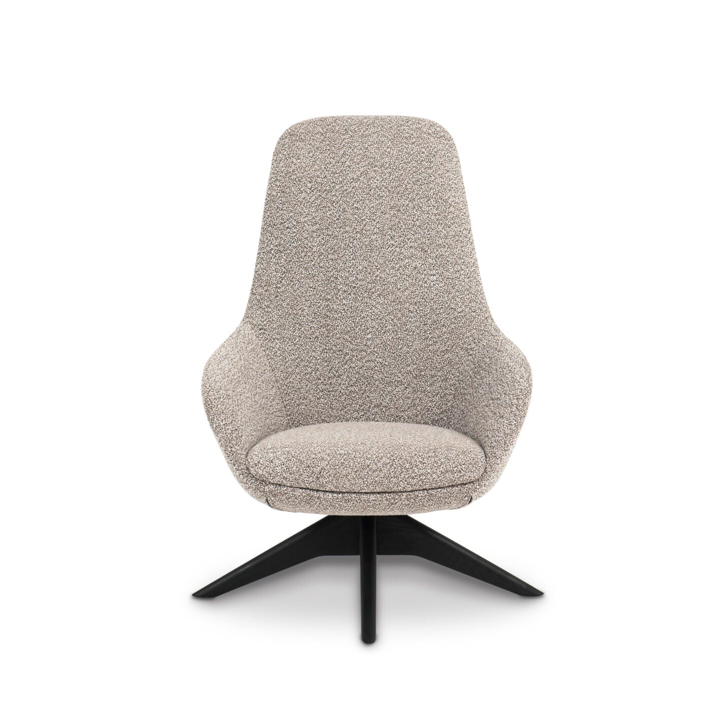 Classic Upholstered Swivel Armchair with Wooden Base