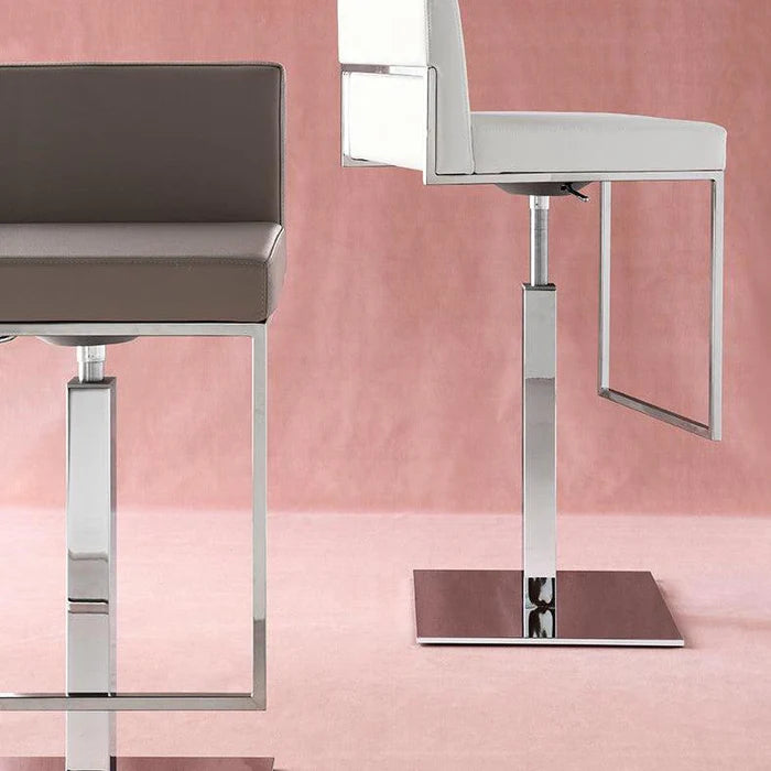 Bar stool EVEN PLUS white seat with chrome base