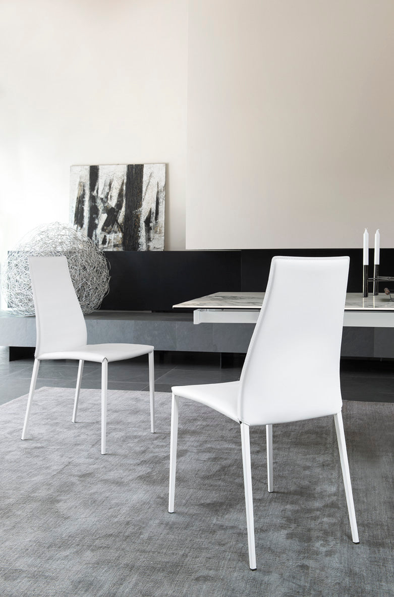 AIDA upholstered chair with a gray base