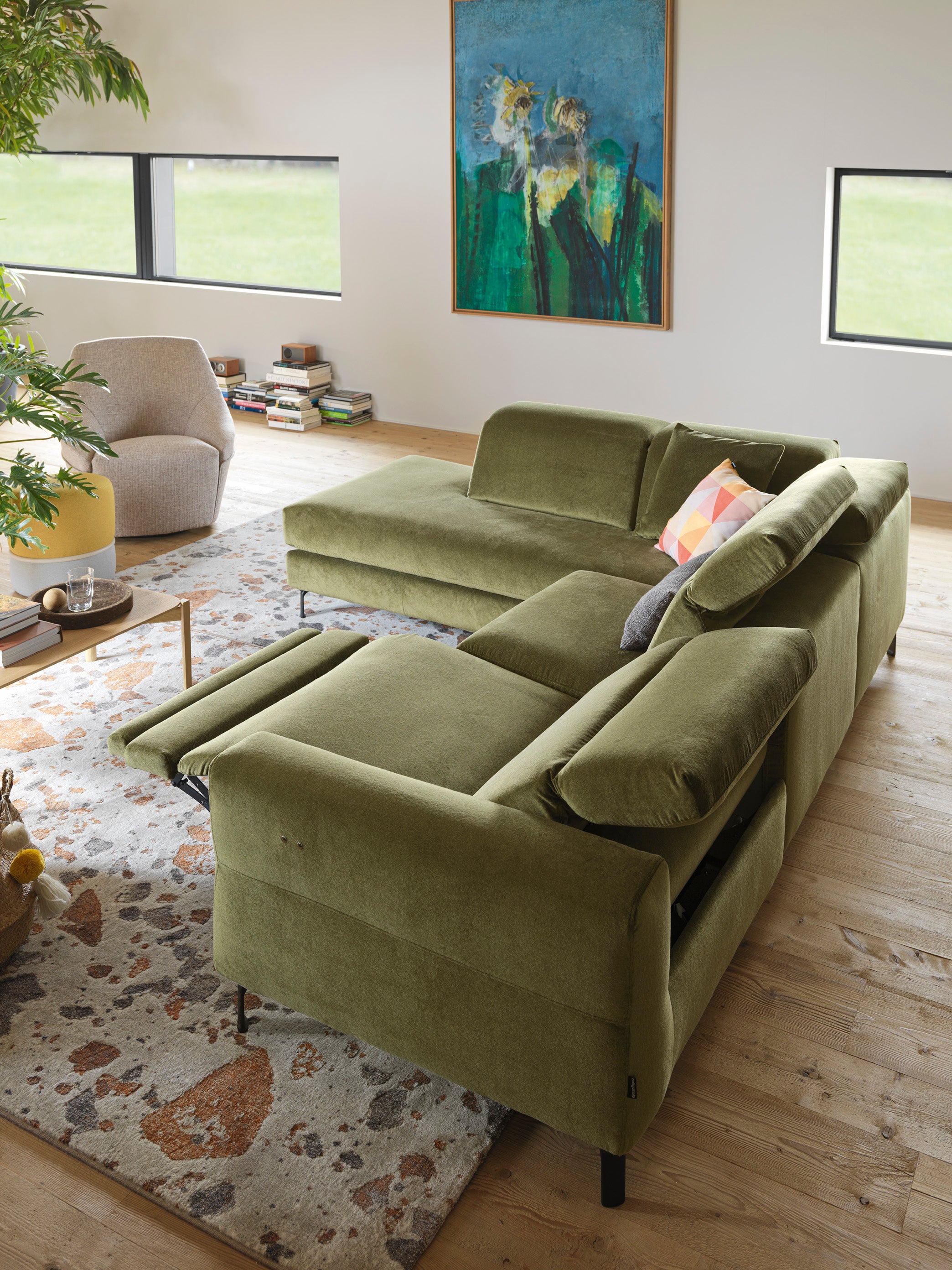 Left-sided corner sofa NORMA upholstered