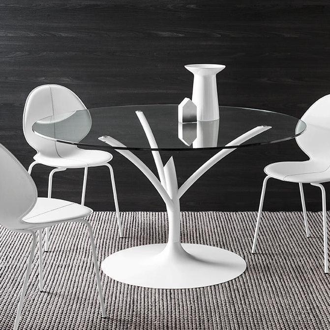 BASIL chair taupe seat with chrome metal base